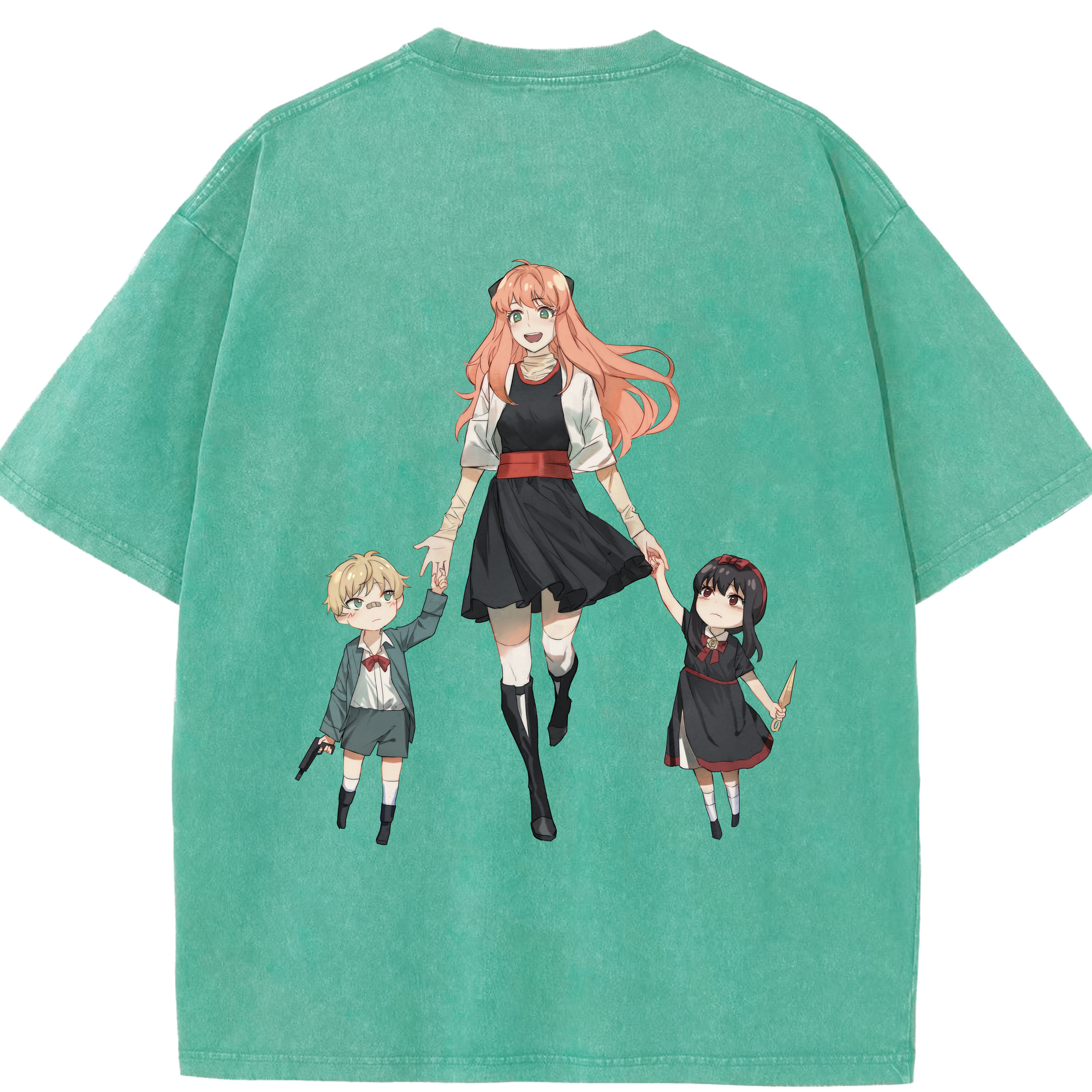 （画像用） SPY×FAMILY间谍家家酒 綿100% ヴィンテージ風 半袖Tシャツ（背面プリント）